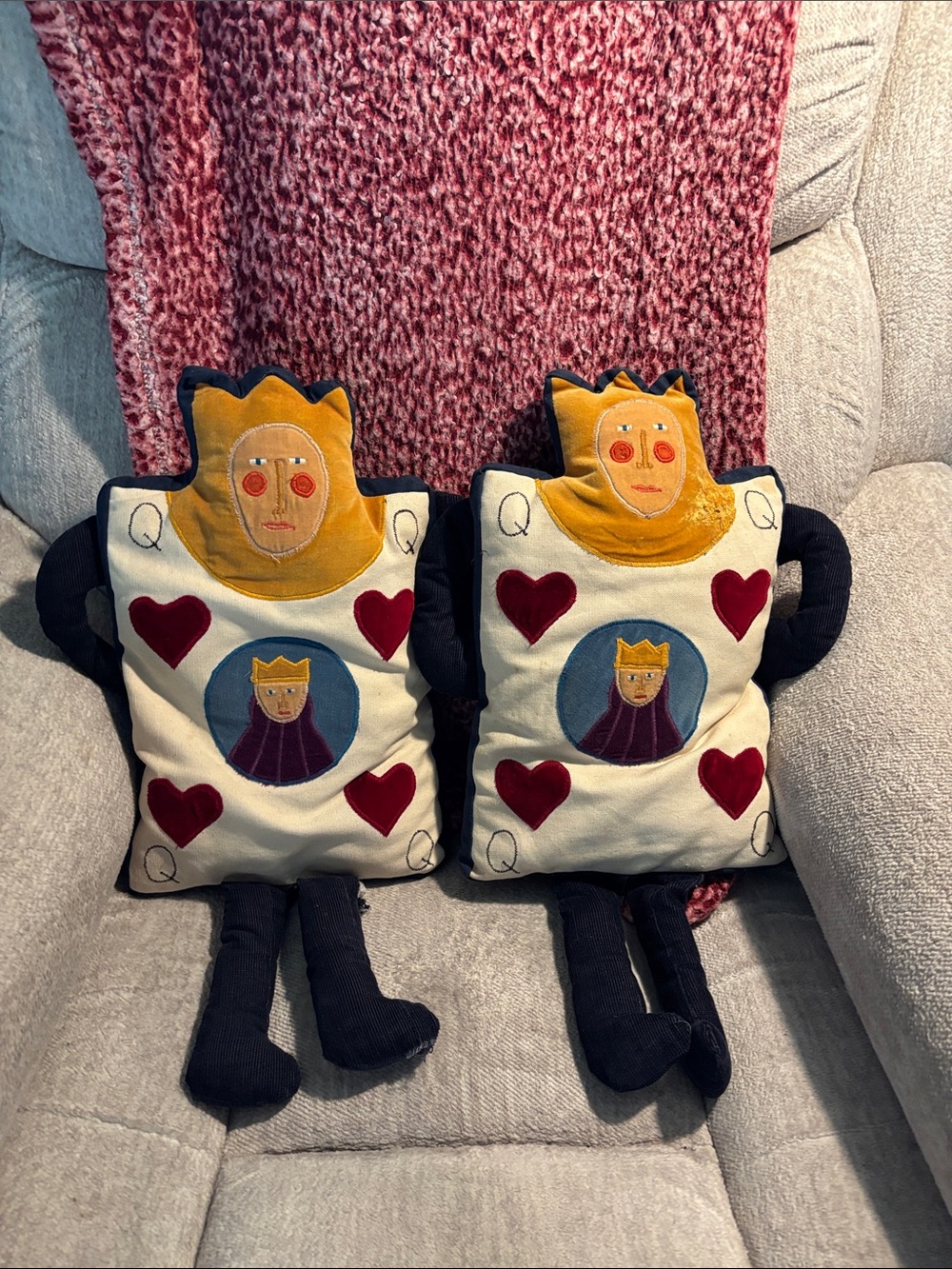 Got these as a gift in 1991. Queen of Hearts Plush Pillow Dolls - Pair